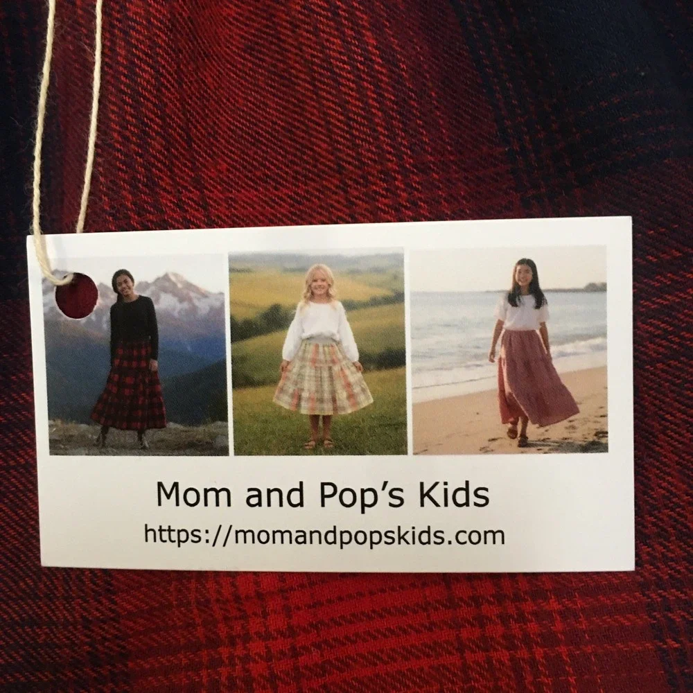 Skirt Flannel Girls 5 Maxi Red Plaid Ruffle Tiered Cotton Mom and Pop's Kids